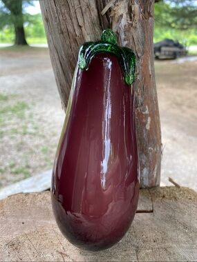 Vintage Glass Eggplant